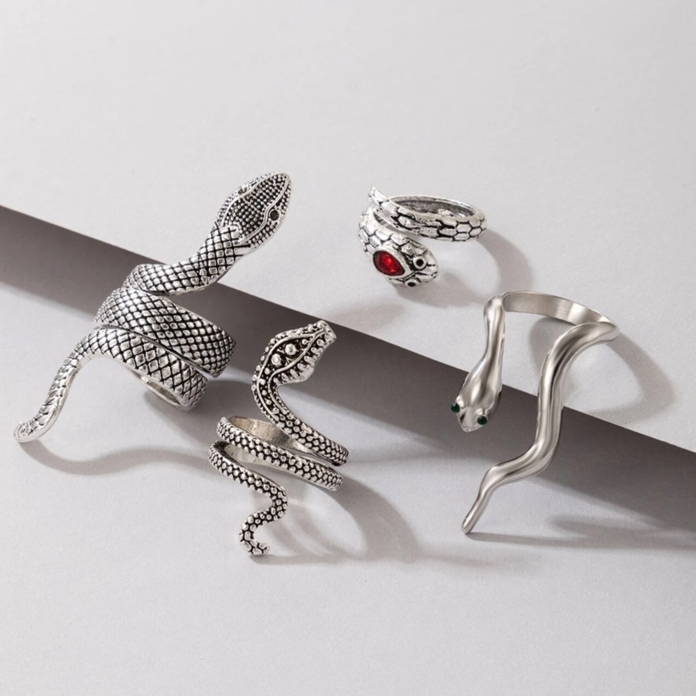 4pc Snake Design Rings